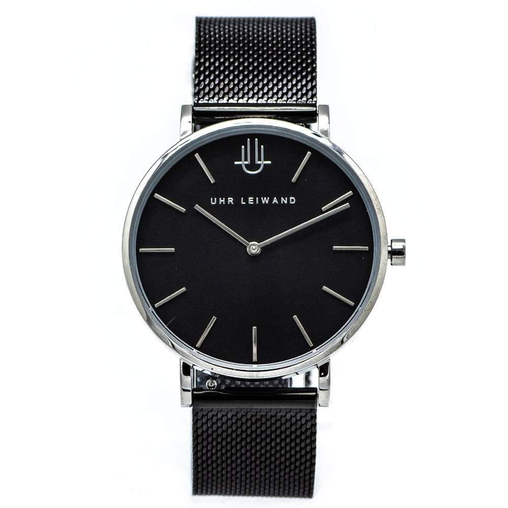 Uhr Leiwand | Modell Josefstadt | Black Mesh