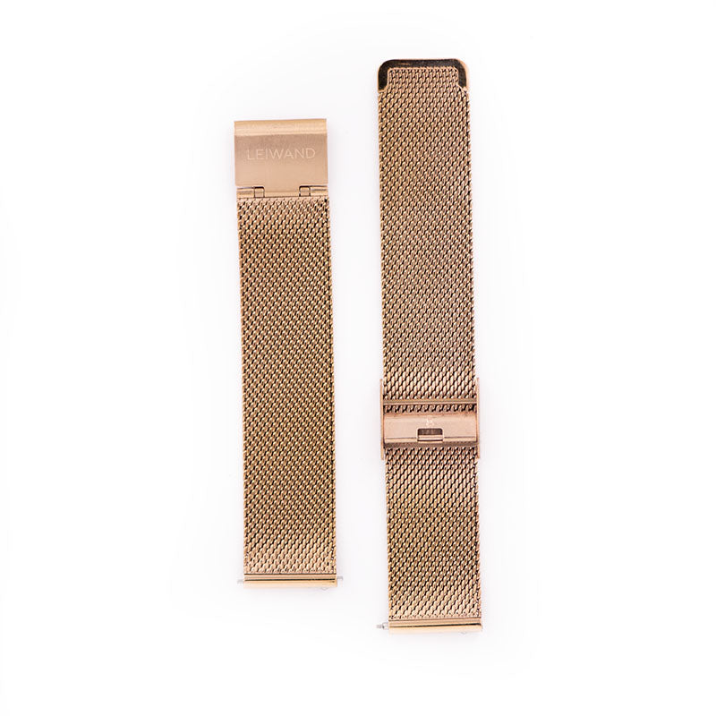 Uhr Leiwand | Edelstah Maschen Armband | Rosè Gold